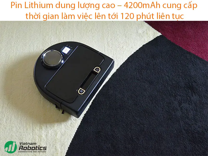 Được trang bị Pin Lithium dung lượng cao – 4200mAh cung cấp thời gian làm việc lên tới 120 phút liên tục.