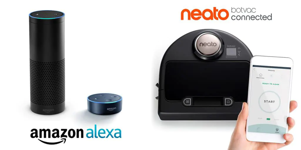 Robot hút bụi Neato kết nối với Amazon alexa