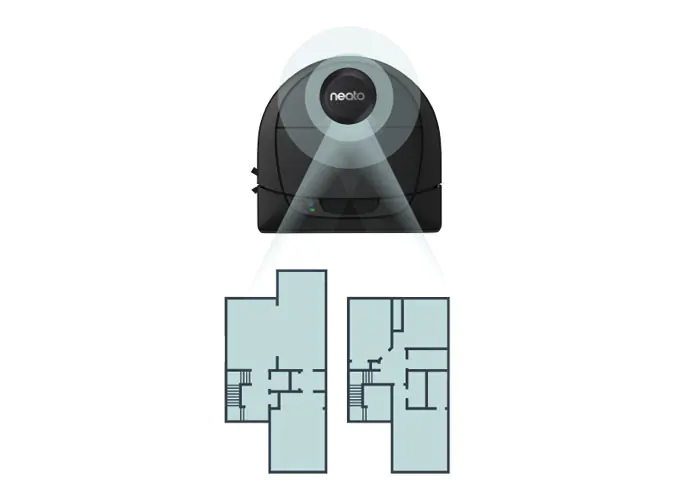 Neato d6 Connected cũng đc trang bị tính năng Neato Multiple floor Plans