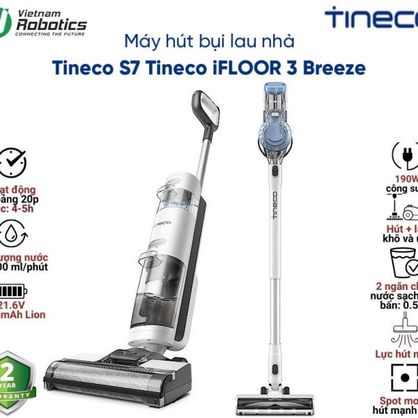 vietnam robotics may hut bui lau nha cam tay khong day TINECO IFLOOR 3 BREEZE.2
