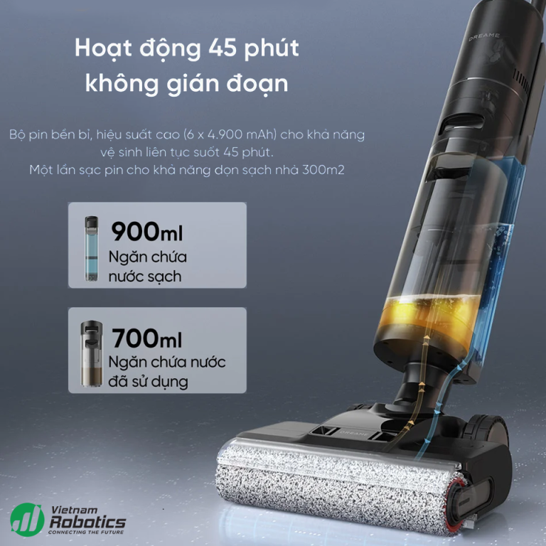 vietnam robotics may hut bui lau nha dreame H13 pro hoat dong 45