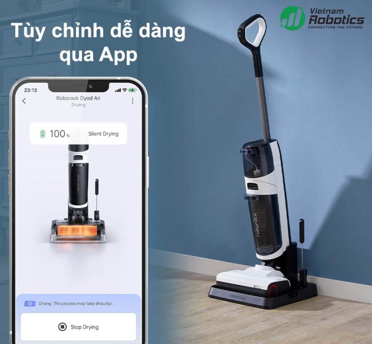 vietnam robotics may hut bui lau san kho uot cam tay roborock dyad air 6