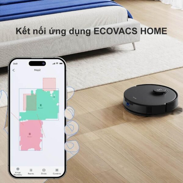 vietnam robotics robot hut bui lau nha ecovacs deebot n20 pro ket noi ung dung ecovacs home