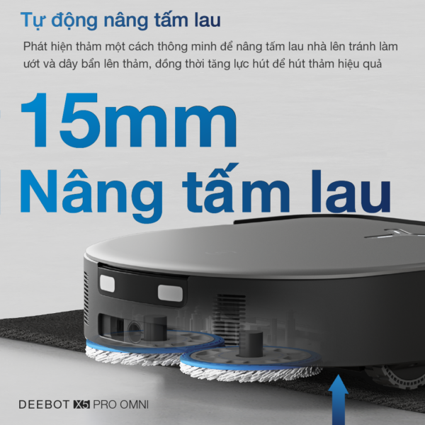 vietnam robotics robot hut bui lau nha ecovacs deebot x5 pro omni nang tam lau nha 15mm