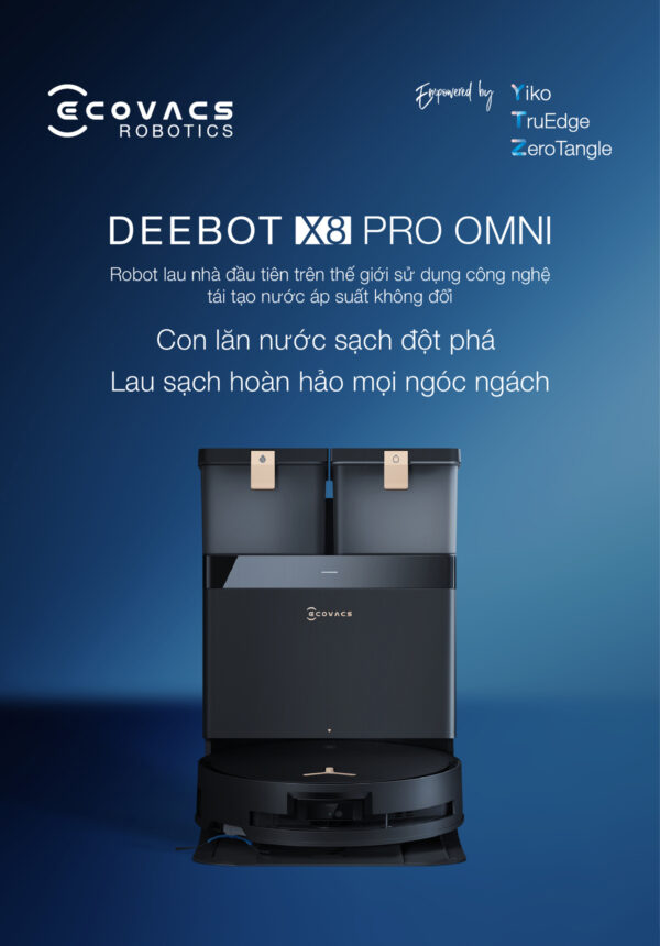 vietnam robotics Robot hut bui lau nha Ecovacs Deebot X8 Pro Omni 2025 gioi thieu