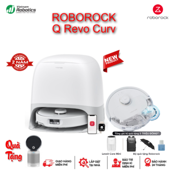 vvietnam robotics Robot hut bui lau nha Roborock Q revo Curv