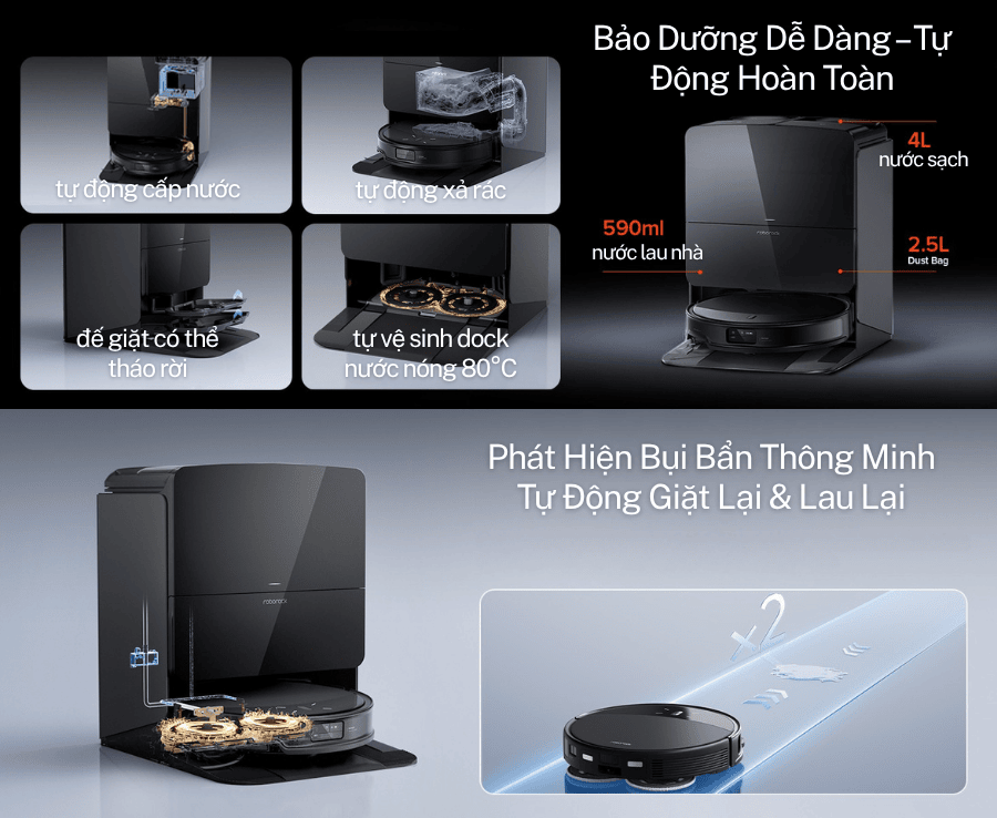 Robot hút bụi lau nhà Roborock Saros 10R 29 vietnam robotics robot hut bui lau nha roborock saros 10r gioi thieu chi tiet 19
