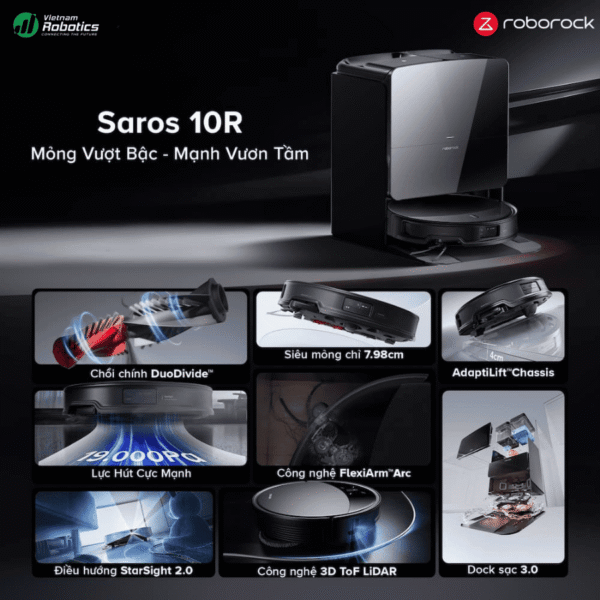 vietnam robotics robot hut bui lau nha roborock saros 10r gioi thieu chi tiet 2
