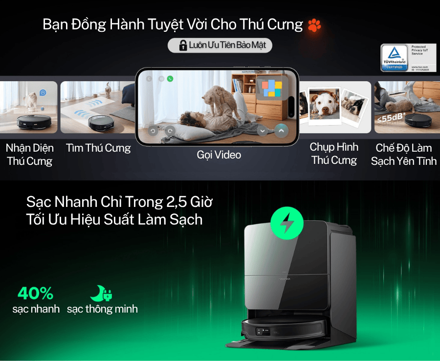 Robot hút bụi lau nhà Roborock Saros 10R 30 vietnam robotics robot hut bui lau nha roborock saros 10r gioi thieu chi tiet 20