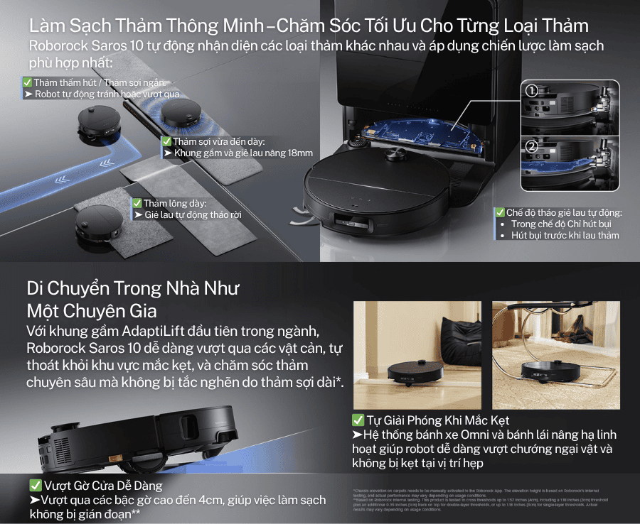 Robot hút bụi lau nhà Roborock Saros 10 26 vietnam robotics robot hut bui lau nha roborock saros 10 gioi thieu chi tiet 25