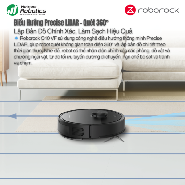 vietnamrobotics robot hut bui lau nha Roborock Q10 VF dieu huong thong minh