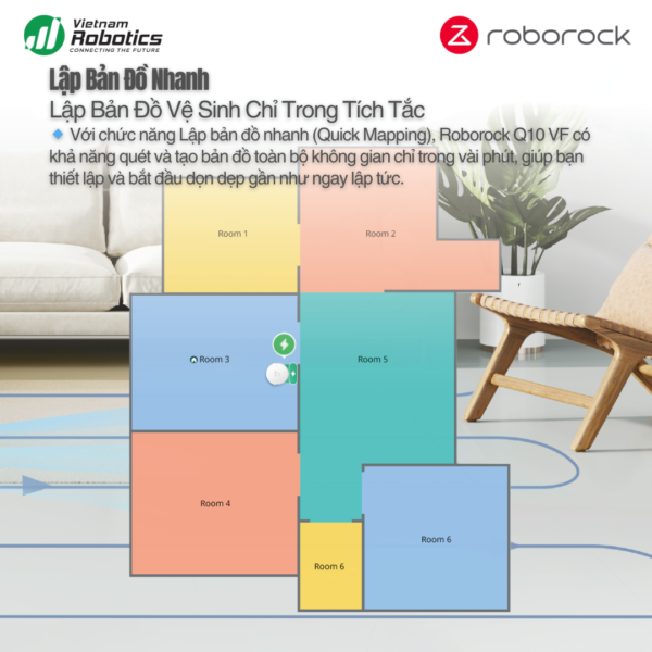 vietnamrobotics robot hut bui lau nha Roborock Q10 VF lap ban do nhanh