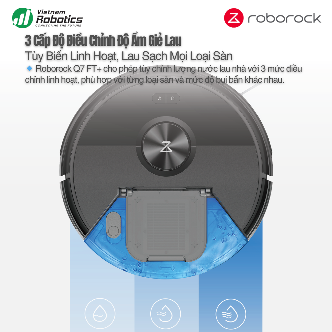 Robot Hút Bụi Lau Nhà Roborock Q7 FT Plus - Lực Hút 10.000Pa, Chống Rối 33 vietnamrobotics-robot-hut-bui-lau-nha-roborock-Q10-FT-tinh-nang-dieu-chinh-do-am
