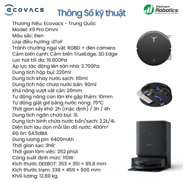 robot hut bui lau nha thong minh ECOVACS DEEBOT X9 PRO Omni 21