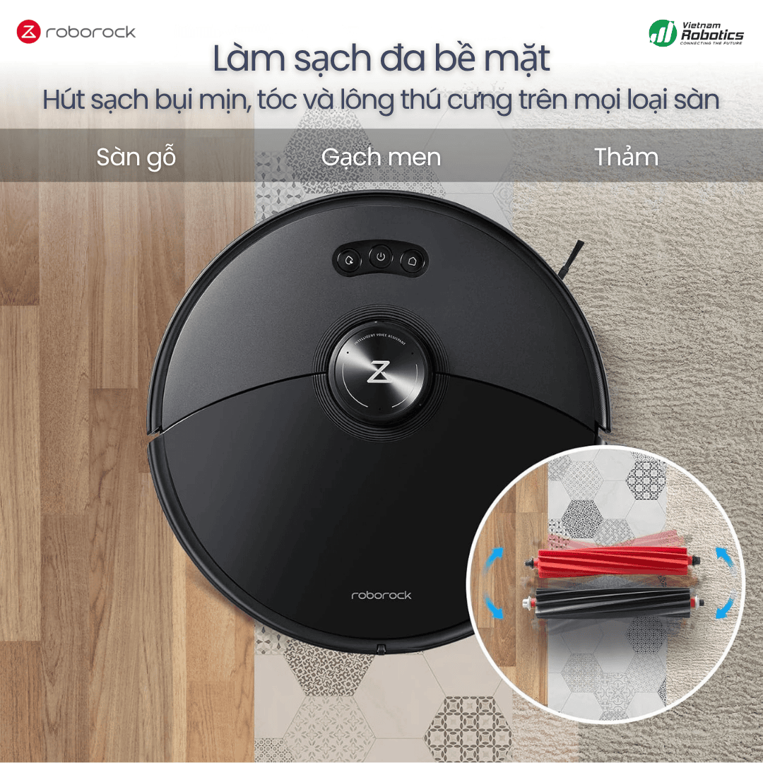 Chổi Chính Đôi Thay Thế Roborock S8 MaxV Ultra, S8 Max Ultra & Qrevo Slim - Hàng Chính Hãng 
