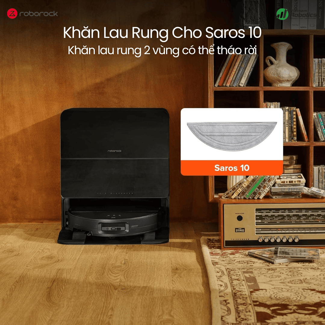 Bộ 2 Khăn Lau Rung Microfiber Roborock Saros 10 