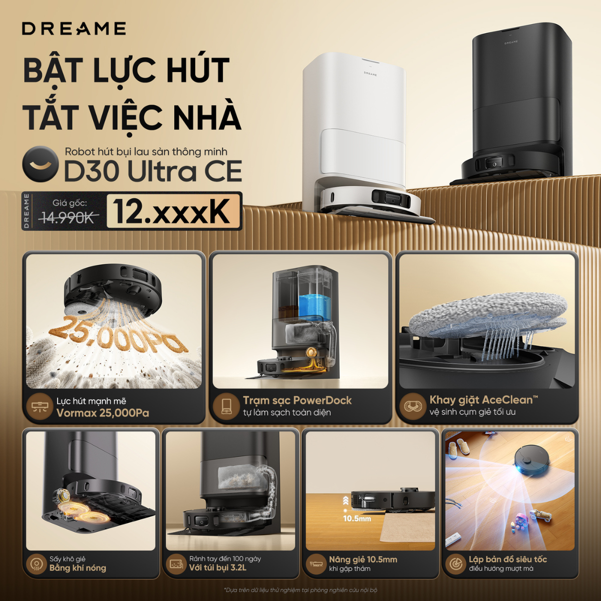 Robot hút bụi lau nhà Dreame D30 Ultra CE - BH 24 Th 