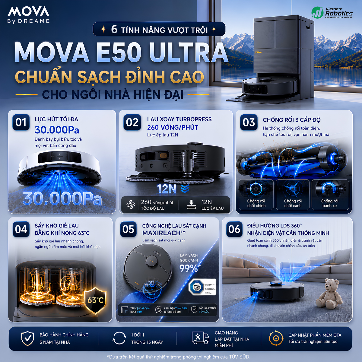 Robot hút bụi lau nhà MOVA E50 Pro Ultra - BH 36 Th 
