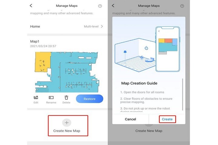 Cách tạo map cho robot hút bụi Roborock