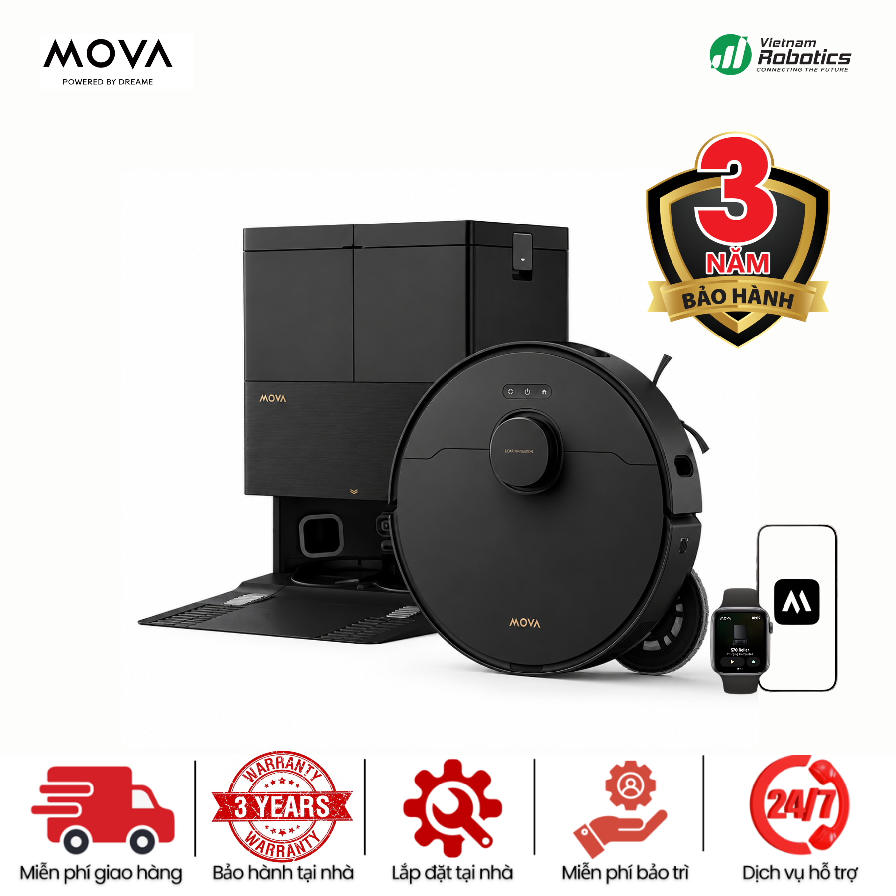 Robot hút bụi lau nhà MOVA E50 Pro Ultra - BH 36 Th
