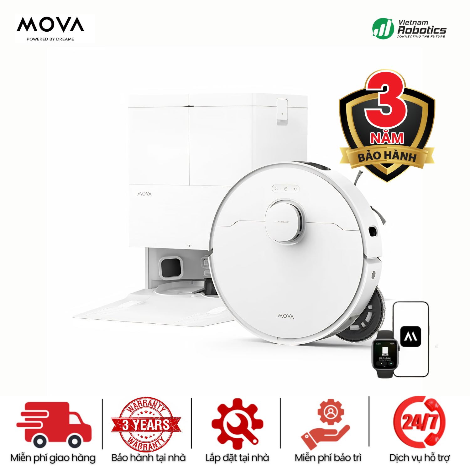 Robot hút bụi lau nhà MOVA E50 Pro Ultra - BH 36 Th