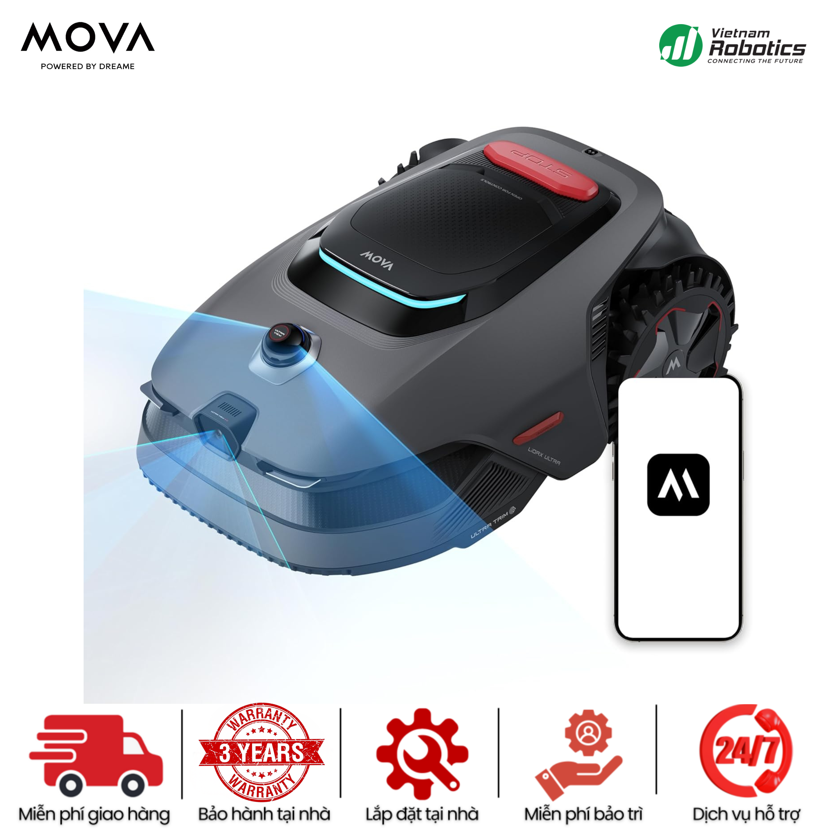 Robot Cắt Cỏ MOVA LiDAX Ultra 2000 - BH 36 Tháng