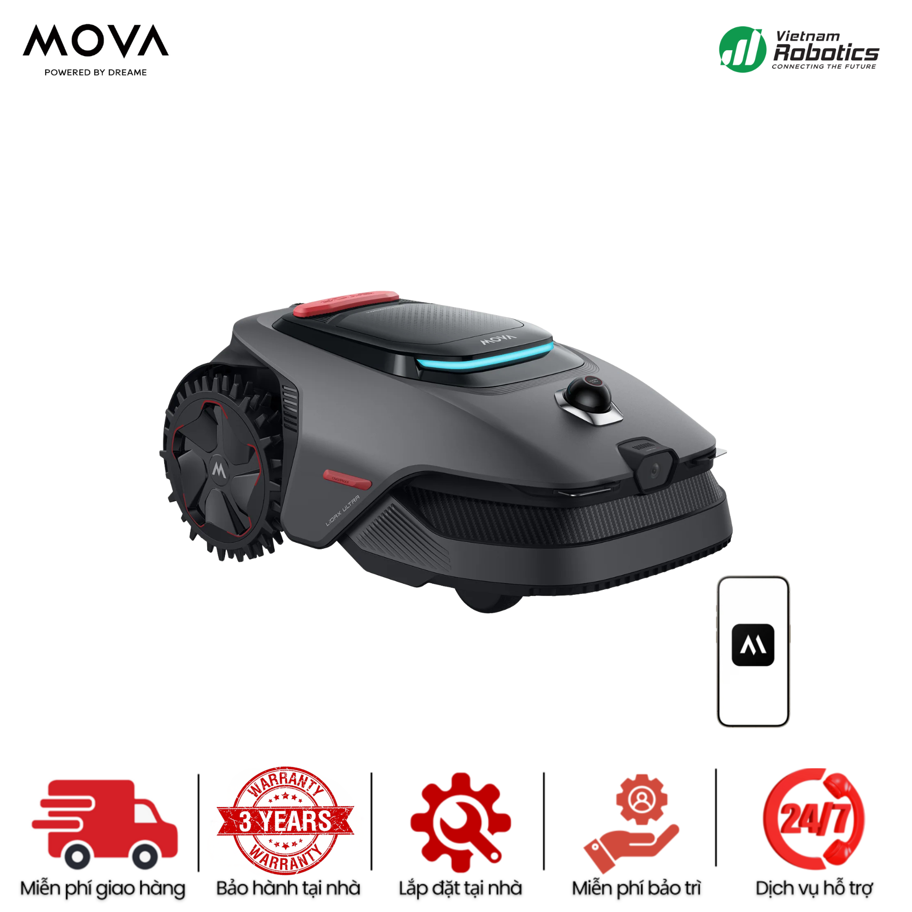 Robot Cắt Cỏ MOVA LiDAX Ultra 2000 - BH 36 Tháng