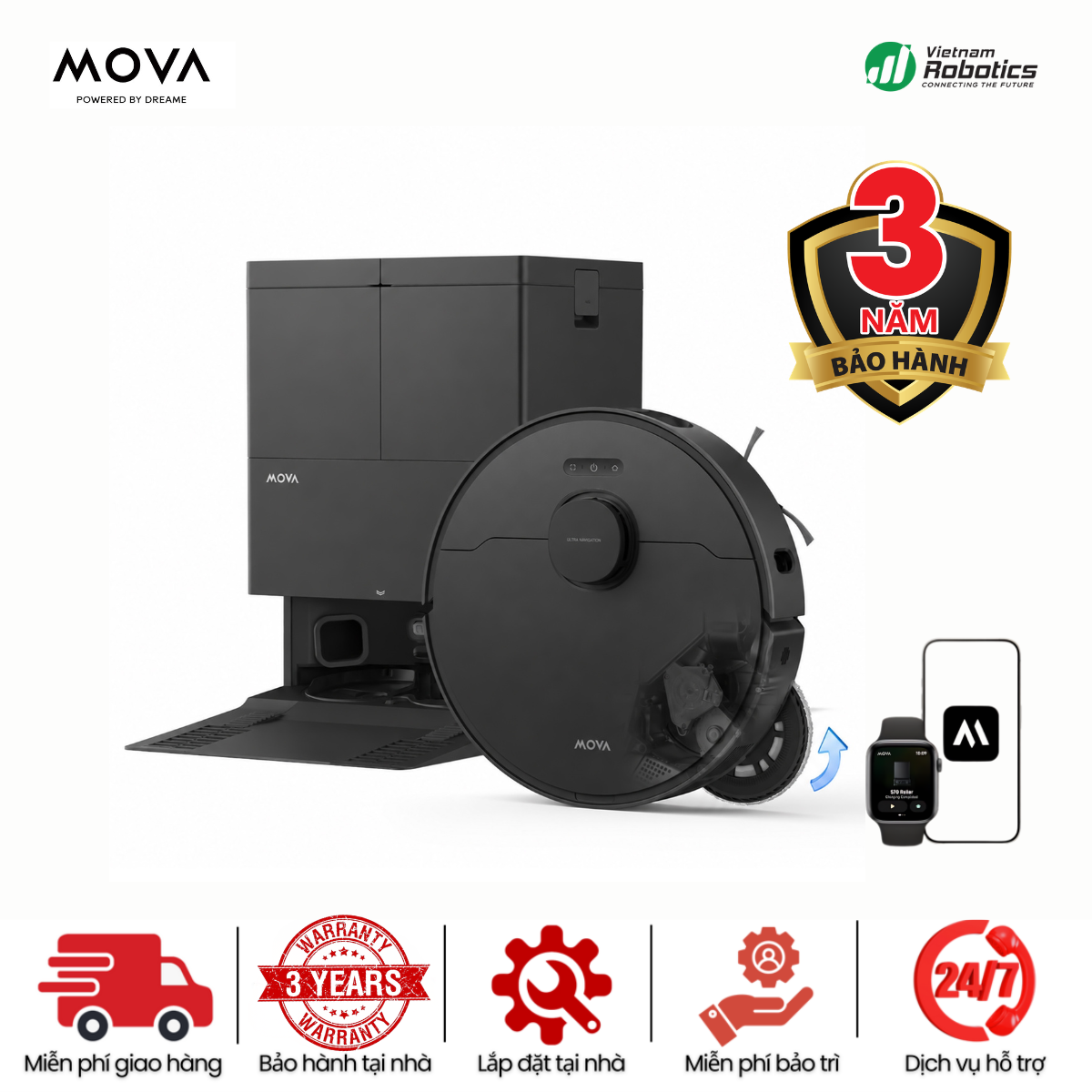 Robot hút bụi lau nhà MOVA E50 Pro Ultra - BH 36 Th