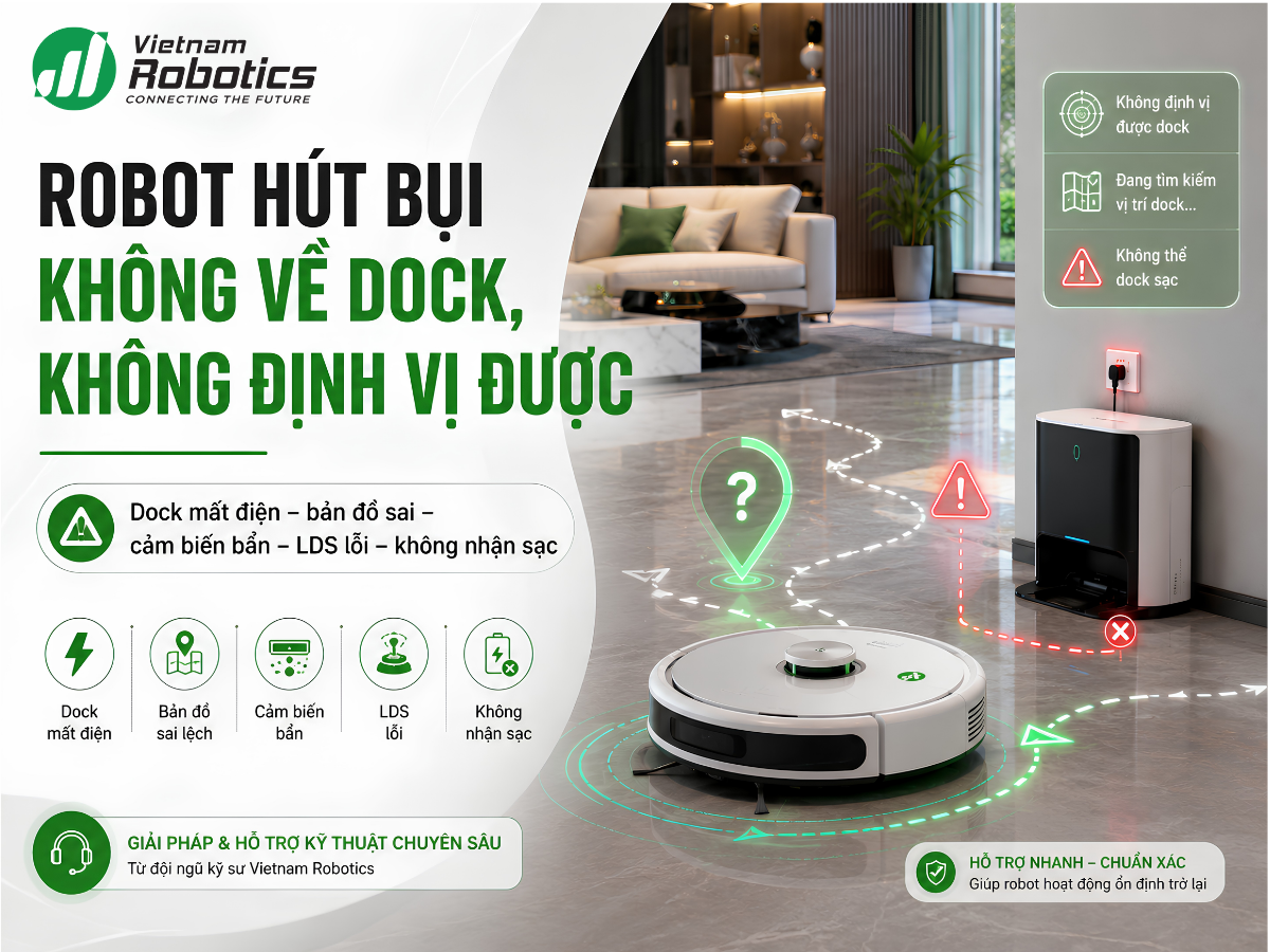 Robot Hút Bụi Không Về Dock, Không Định Vị Được