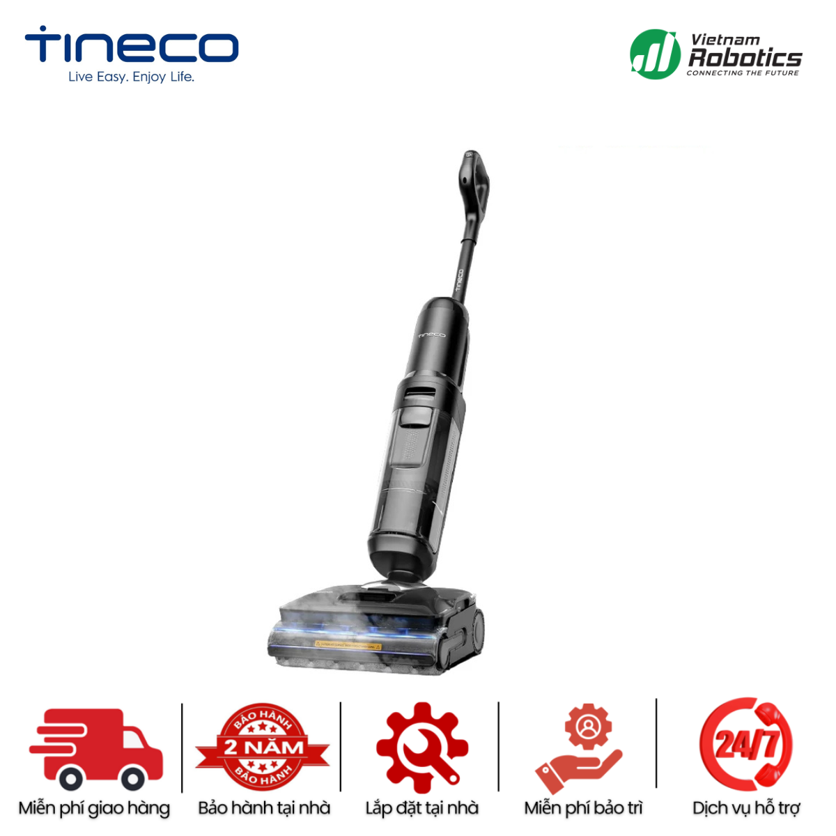 Máy Hút Bụi Lau Nhà Khô - Ướt Tineco Floor One i7 Stretch Steam - BH 24 Th