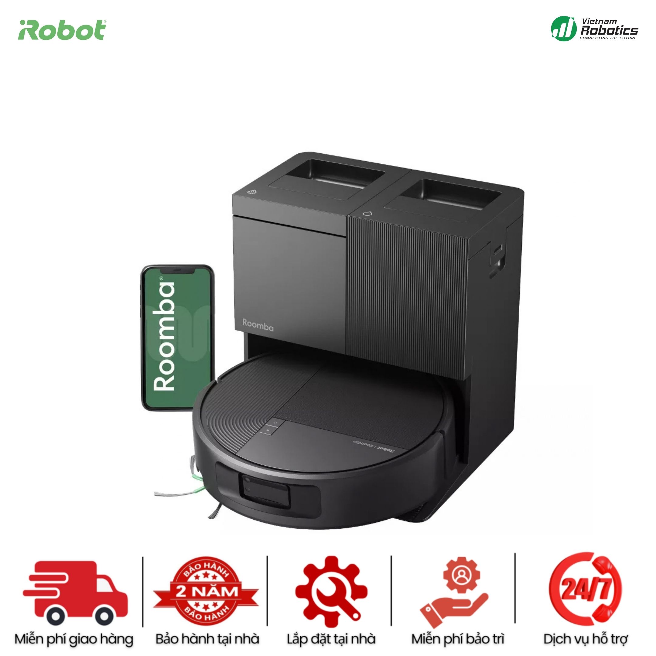 Robot Hút Bụi Lau Nhà iRobot Roomba Plus 615 Combo - BH 2 năm