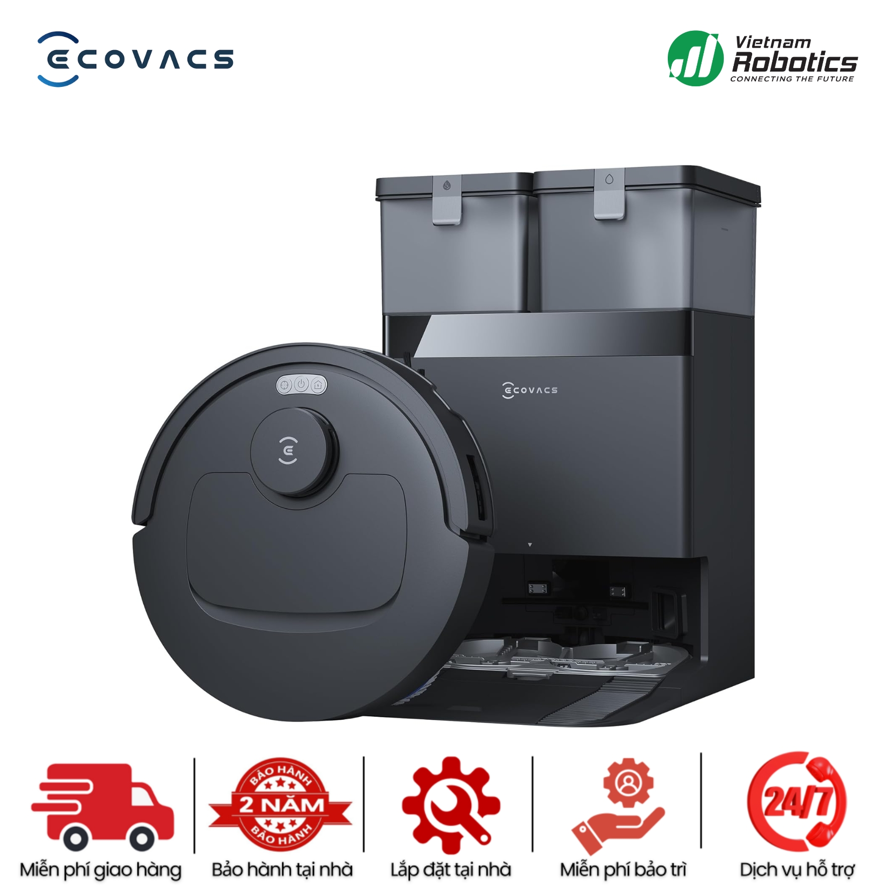 Robot Hút Bụi Lau Nhà Ecovacs Deebot T30S Pro Plus - BH 24Th