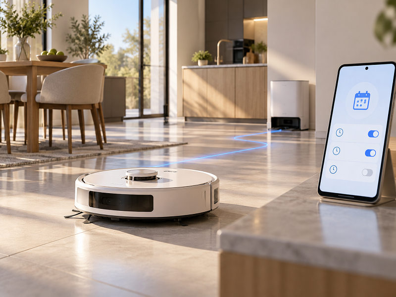 Cách đặt lịch làm sạch cho robot MOVA