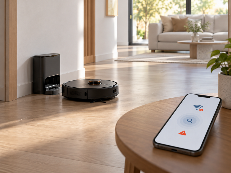 MOVAhome không tìm thấy robot phải làm gì?