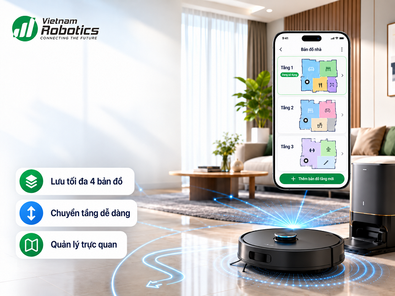 Robot MOVA có lưu được bản đồ nhiều tầng không?