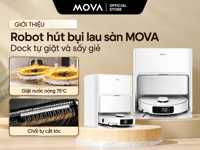 Trạm MOVA tự giặt và sấy giẻ như thế nào?