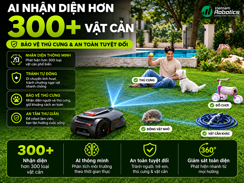 Robot cắt cỏ MOVA tránh vật cản như thế nào?