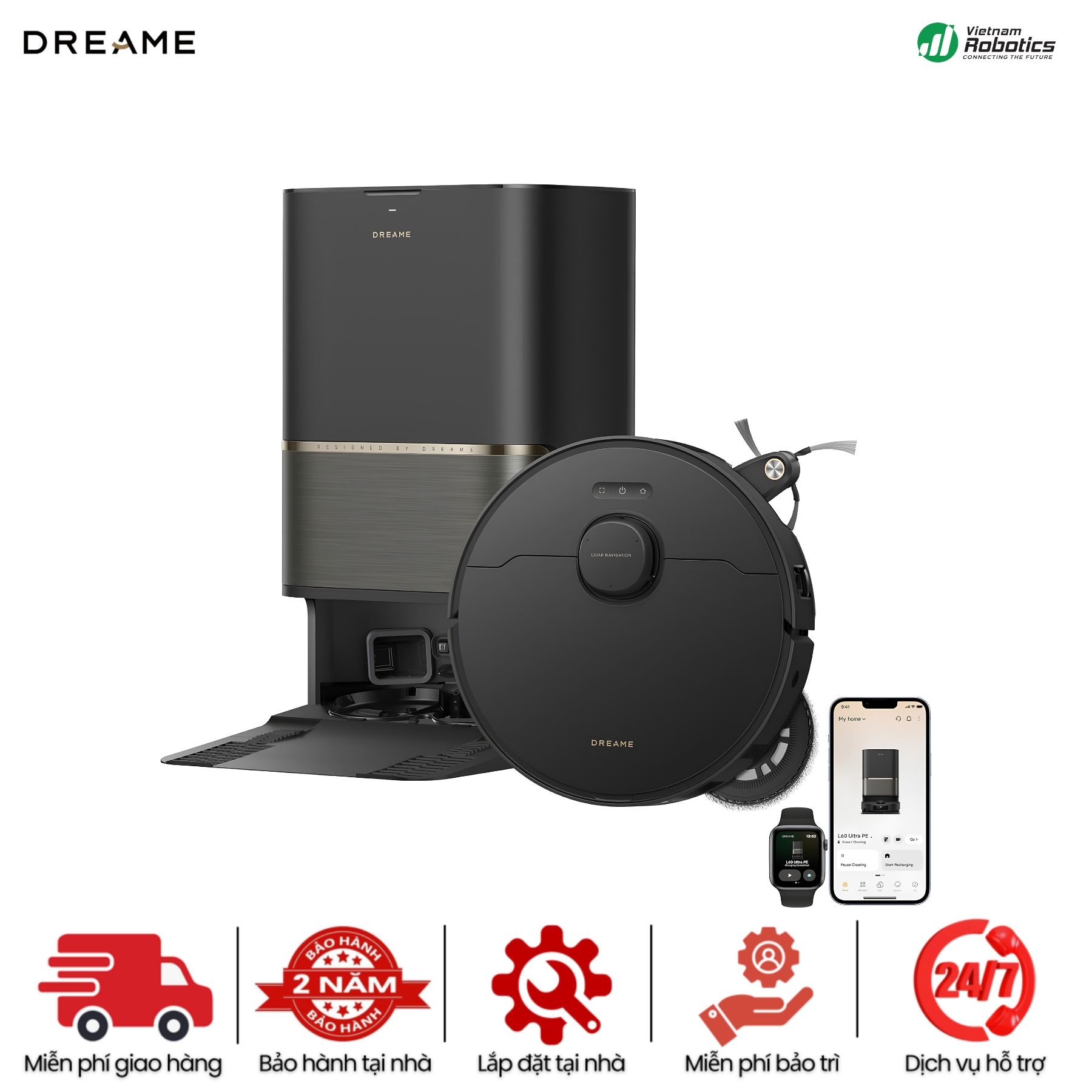 Robot Hút Bụi Lau Nhà Dreame L60 Ultra PE - BH 24Th