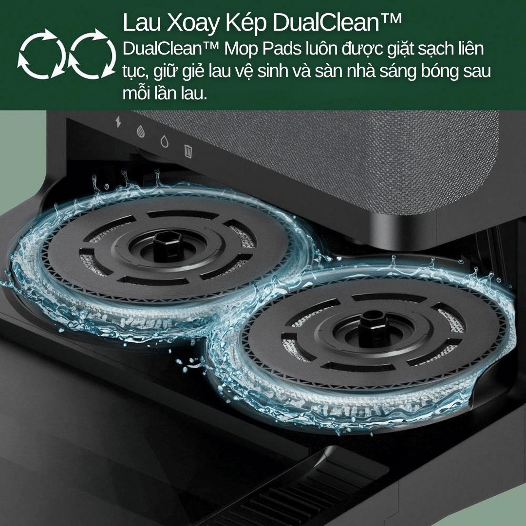 Lau xoay kép DualClean với tốc độ 200 vòng/phút
