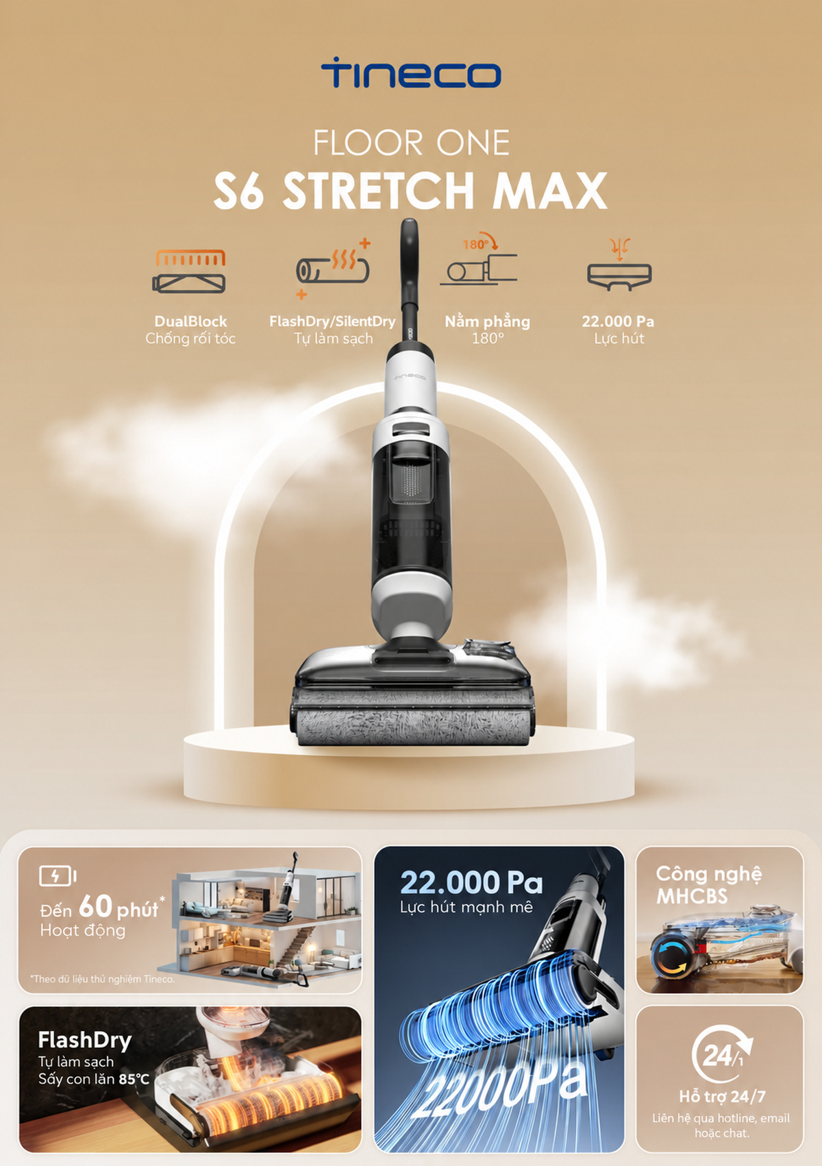 Tineco Floor One S6 Stretch Max | 22.000Pa | Vietnamrobotics