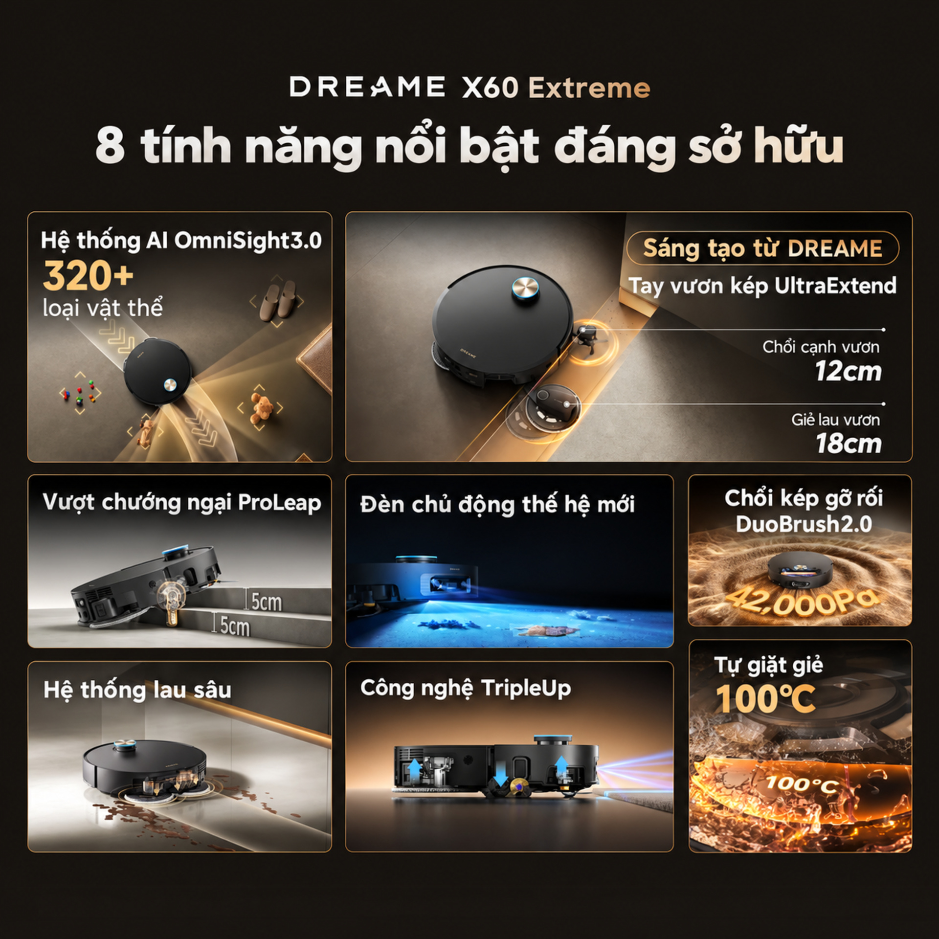 Robot hút bụi lau nhà Dreame X60 Master Extreme