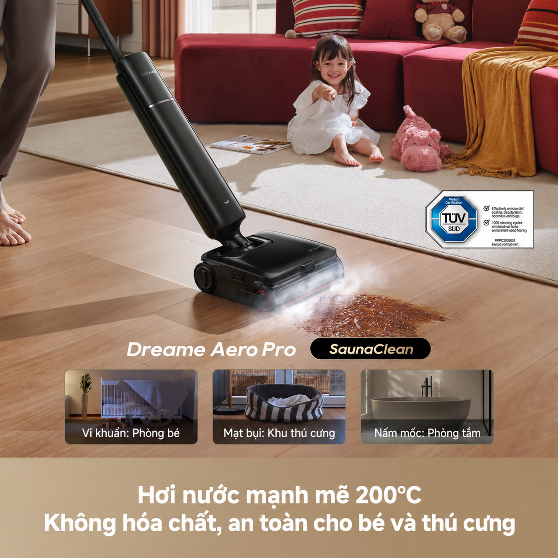 Lau hơi nước không dùng hóa chất
