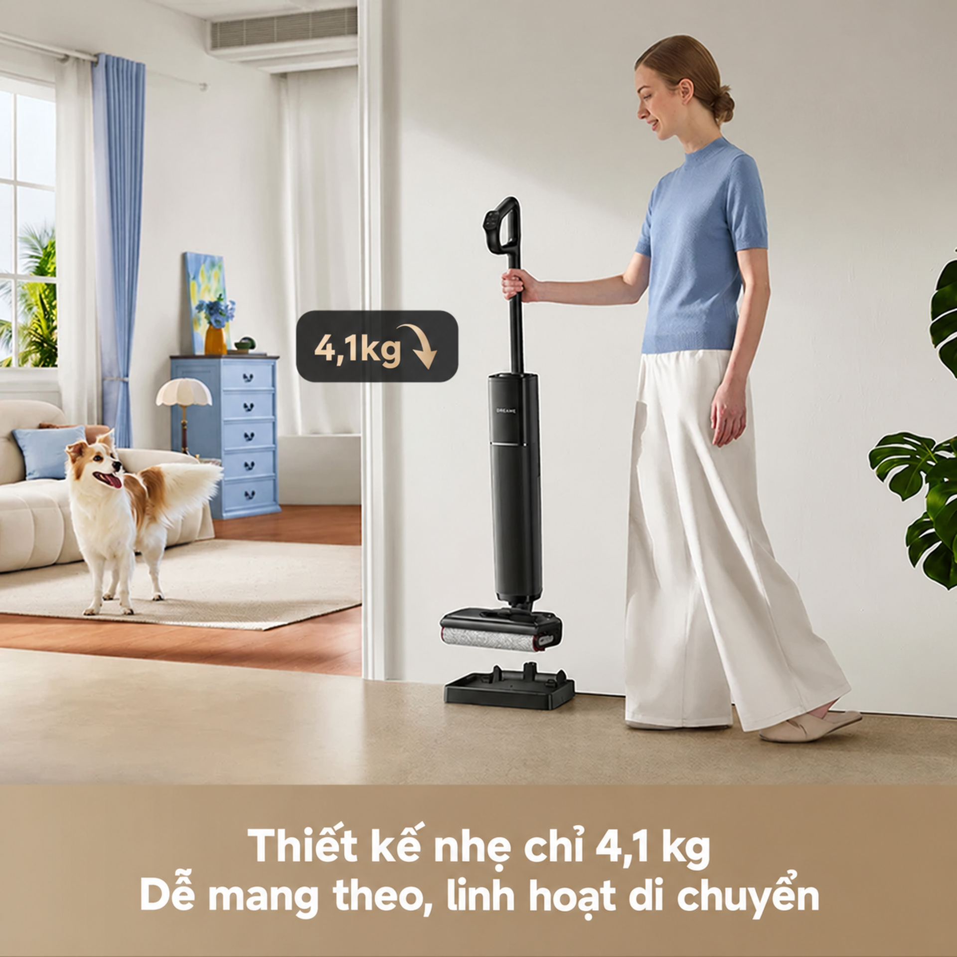Chỉ 4,1kg, nhẹ khi cầm