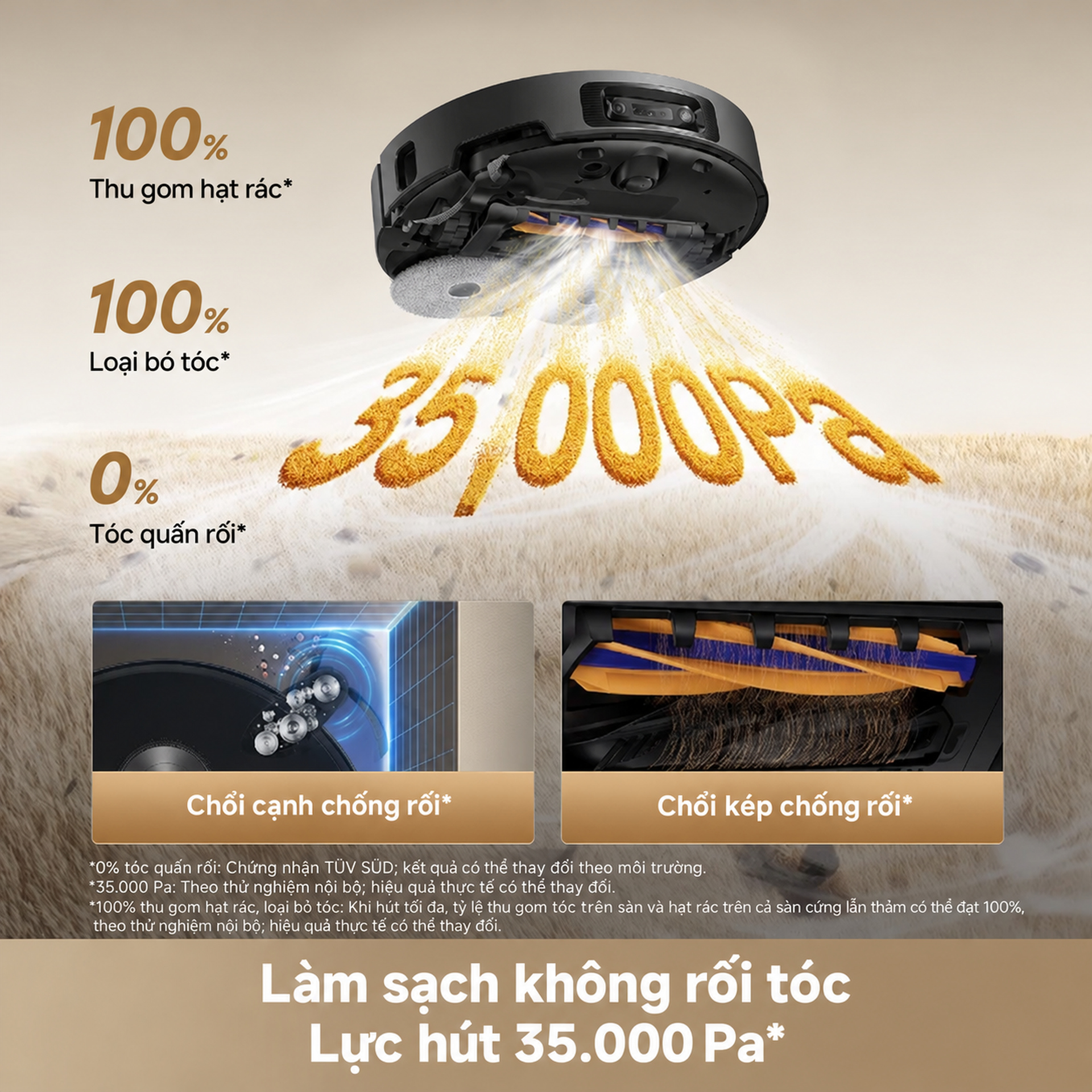 Lực hút 35.000Pa (Vormax Suction)