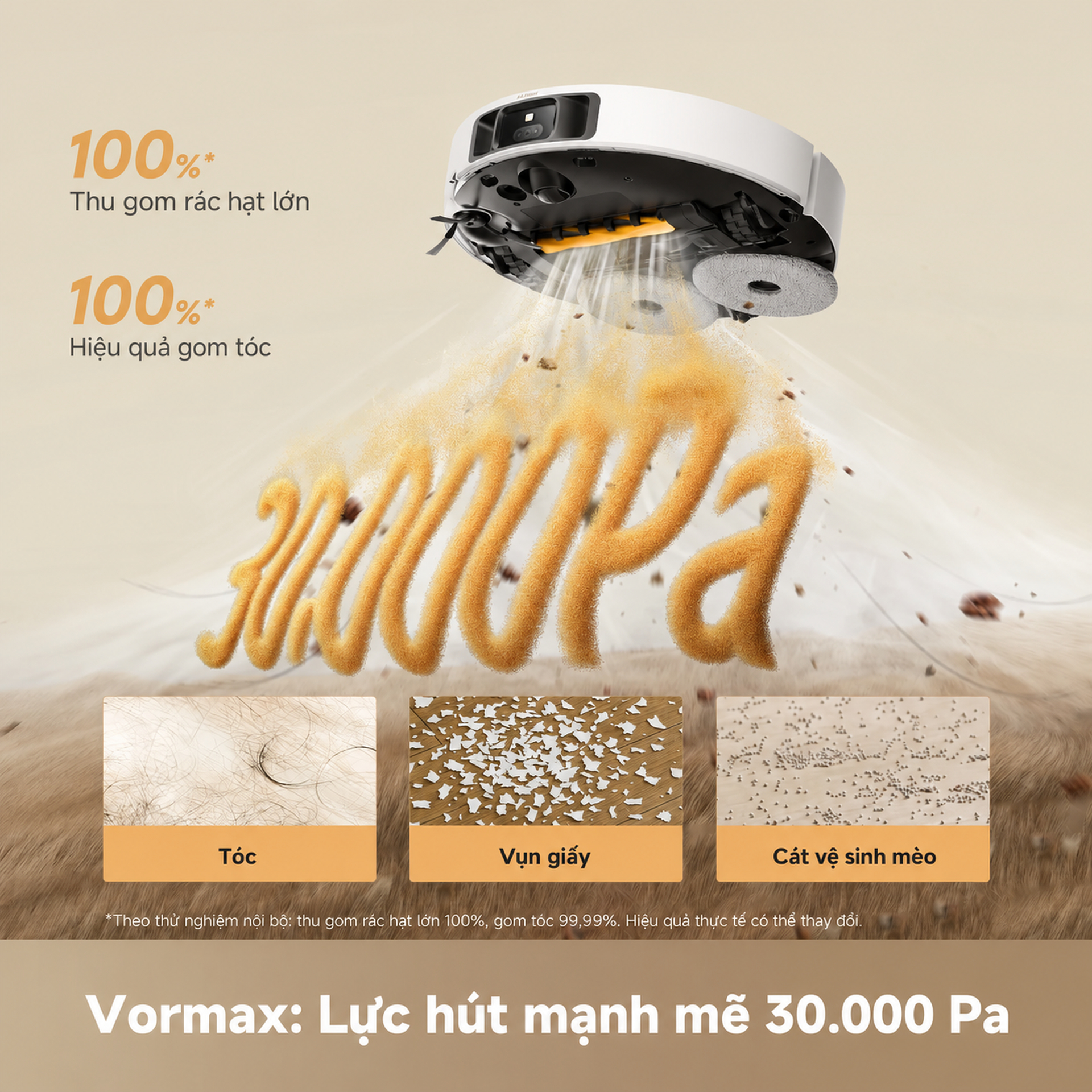 Lực hút 30.000Pa (Vormax)