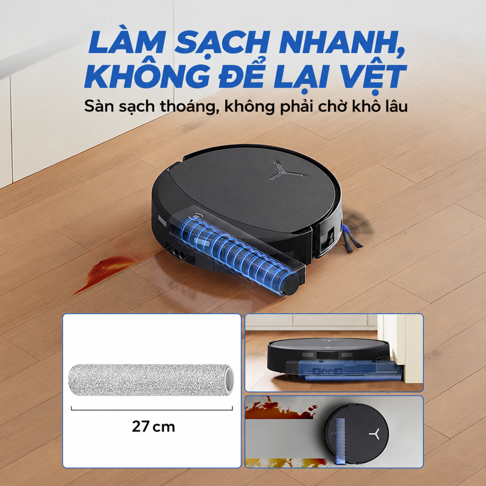 Khăn lau con lăn: giữ sàn sạch sau nhiều lần lau