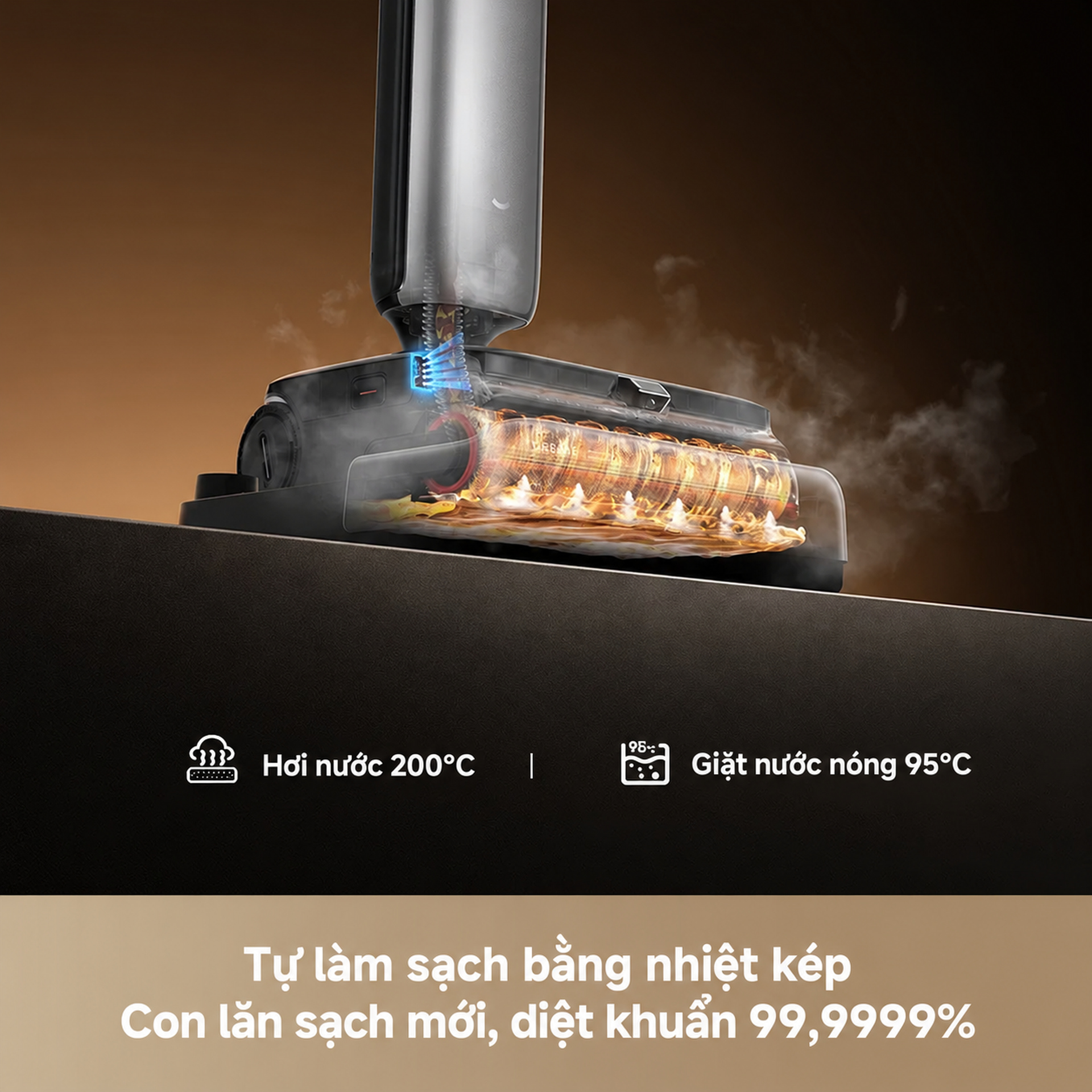 Tự làm sạch nhiệt kép và sấy khô