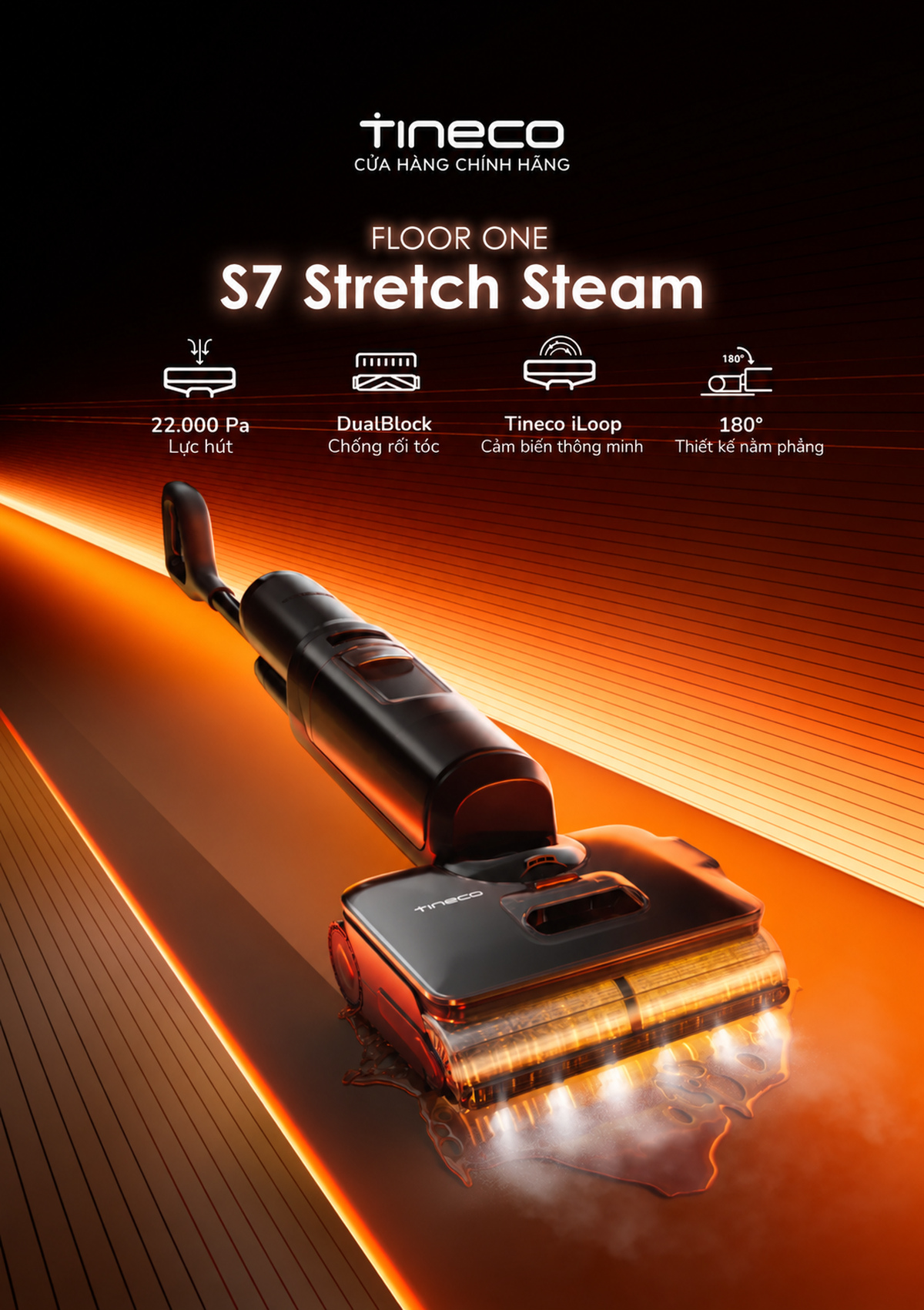 Tineco Floor One S7 Stretch Steam | hơi nước 230°C