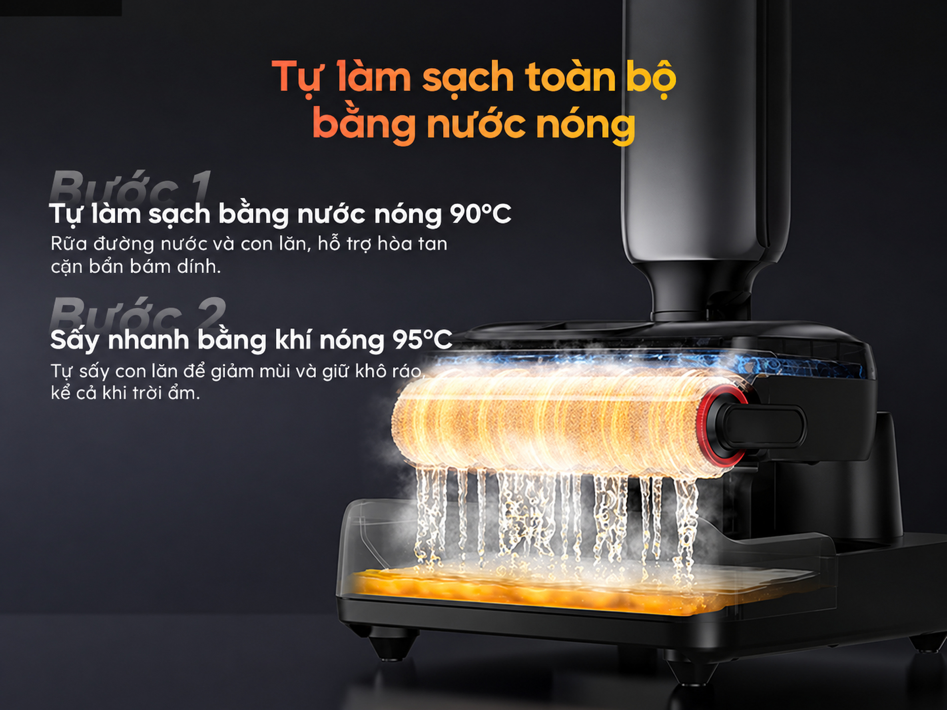 làm sạch toàn bộ bằng nước nóng