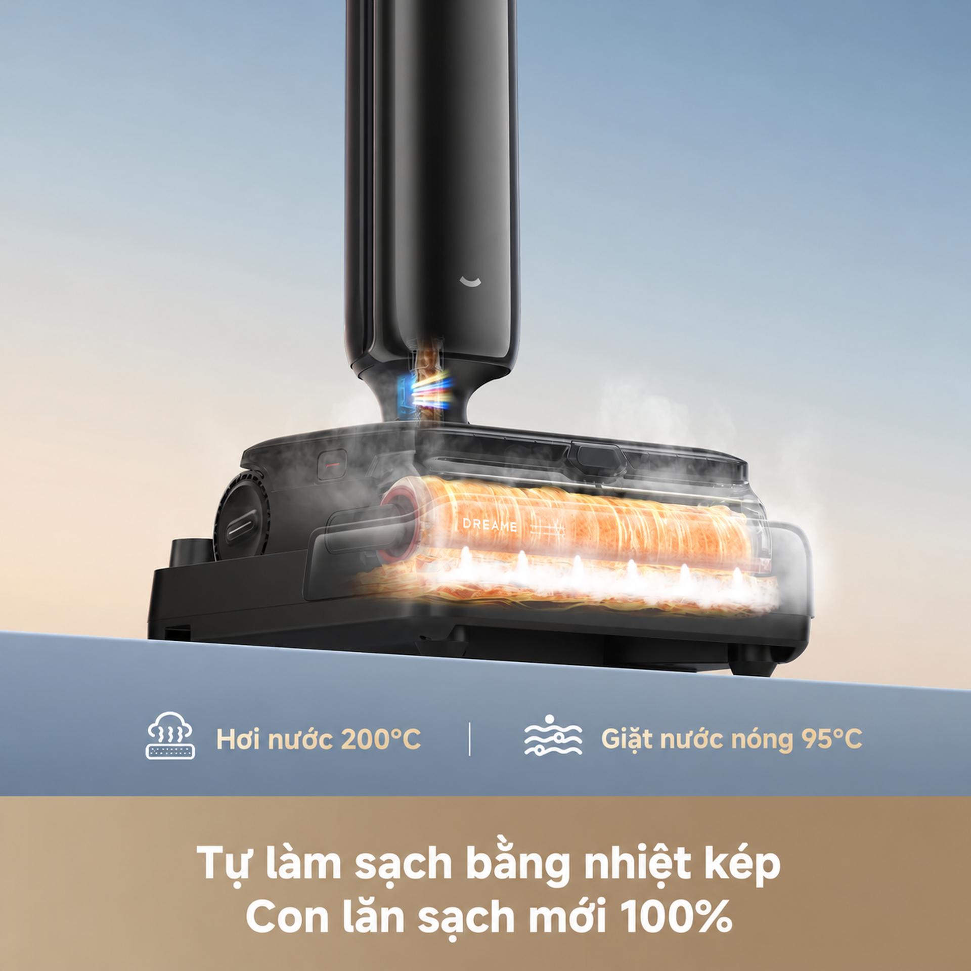 Tự giặt nước nóng 95°C và sấy khí nóng